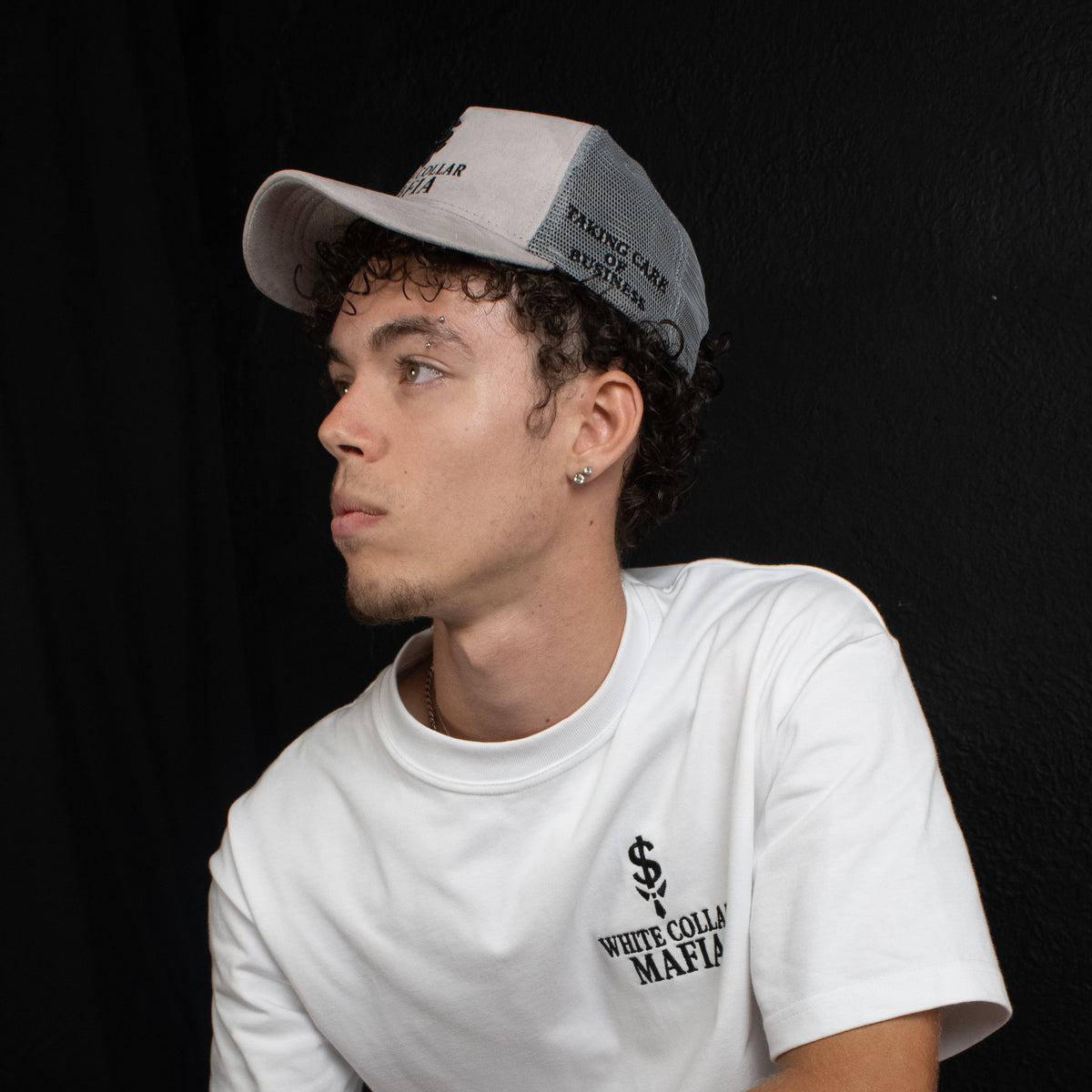Suede Trucker Cap - Grey