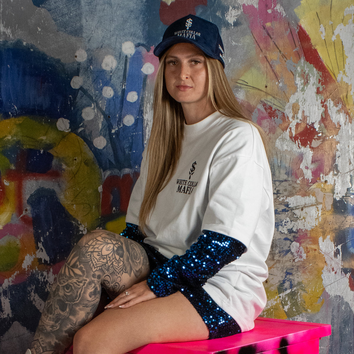 Suede Trucker Cap - Navy