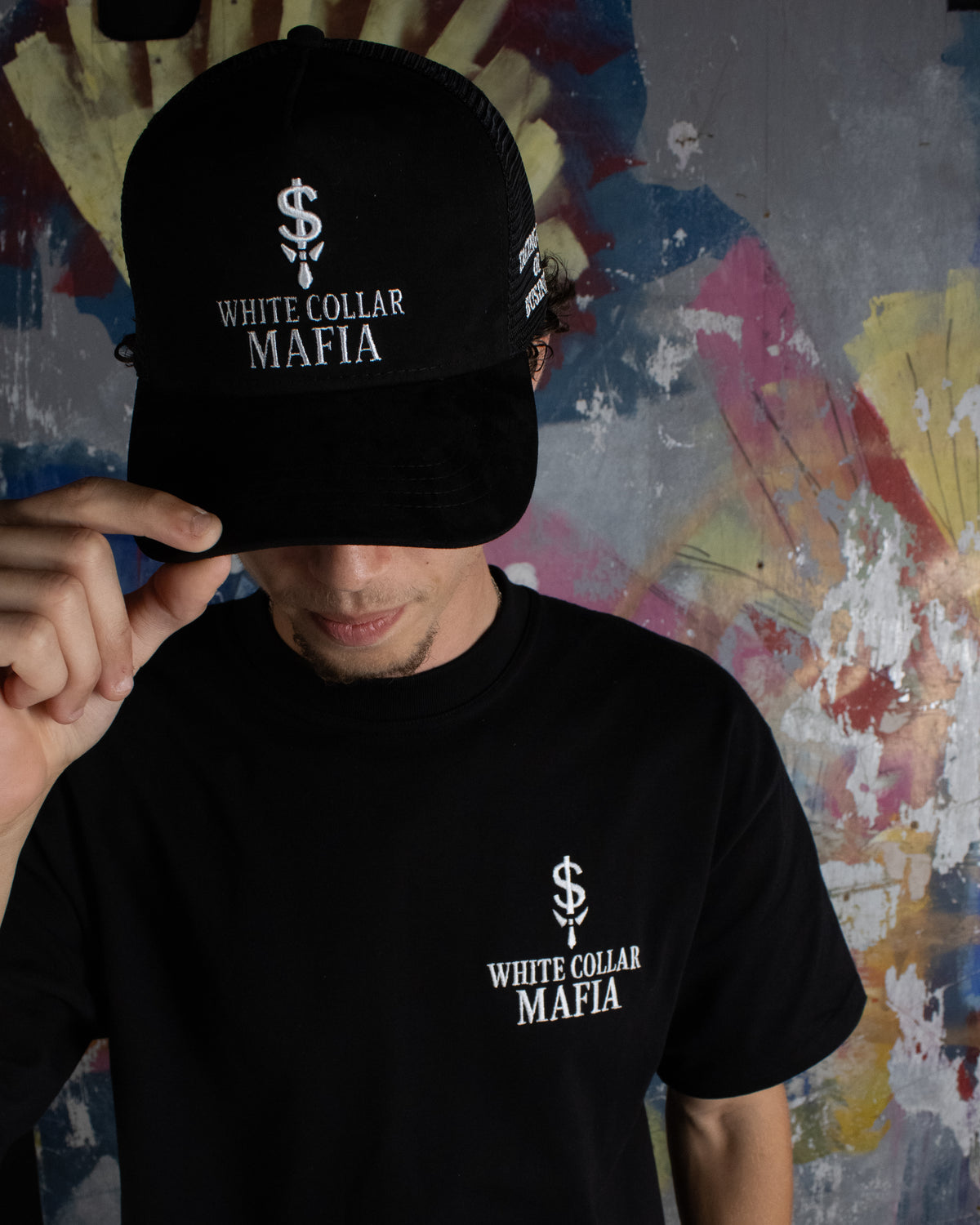 Suede Trucker Cap - Black