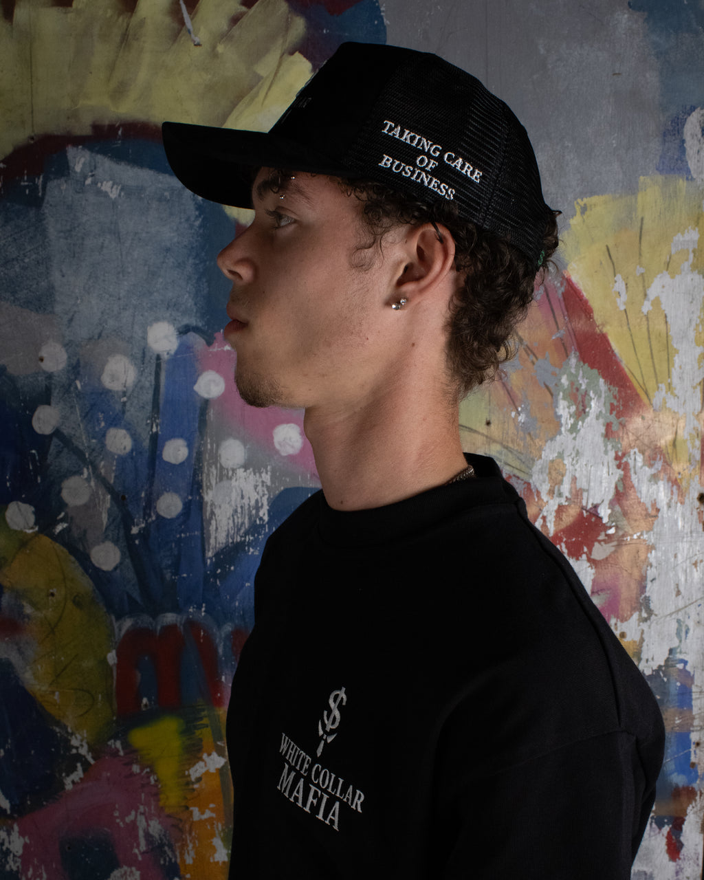 Suede Trucker Cap - Black