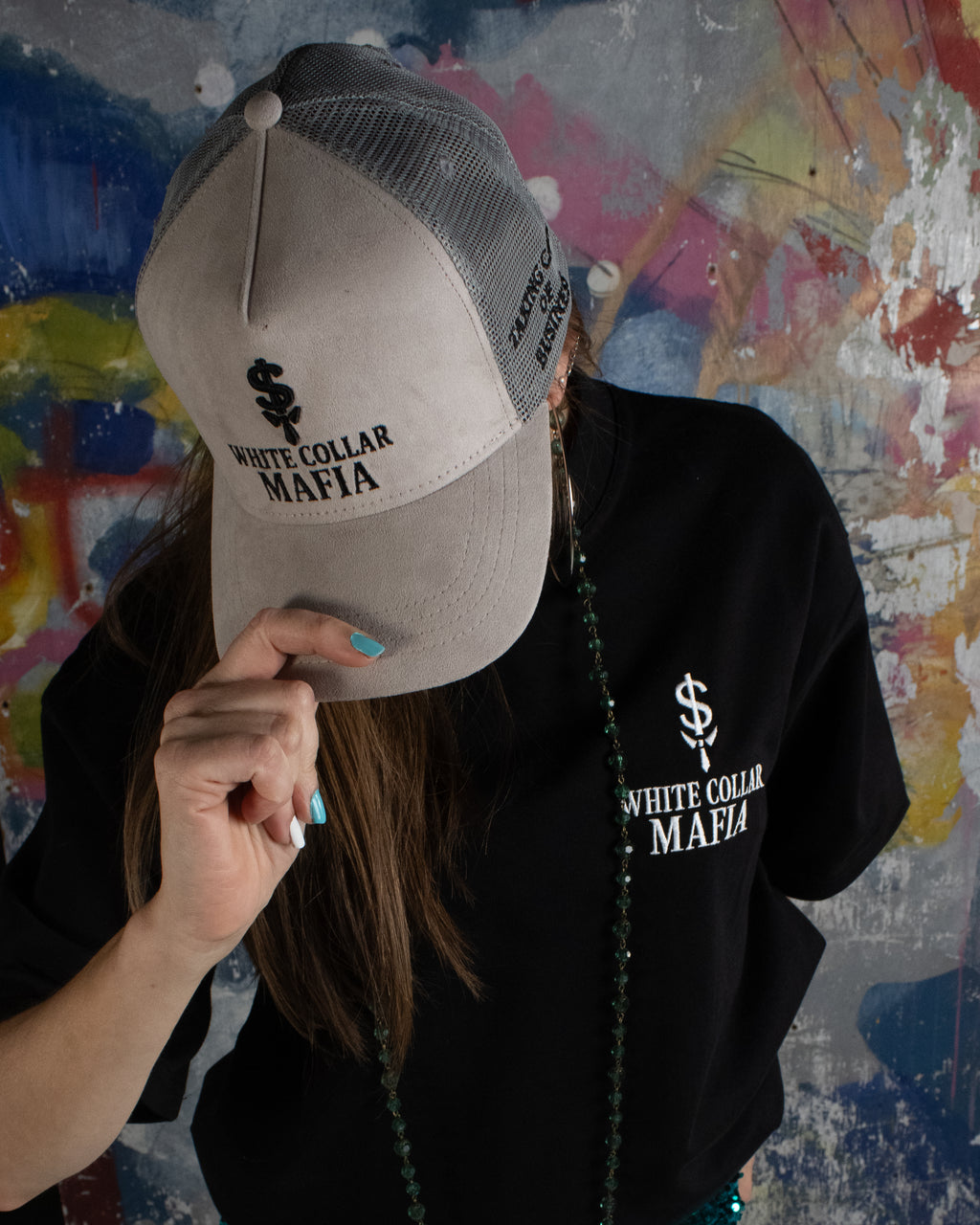 Suede Trucker Cap - Grey