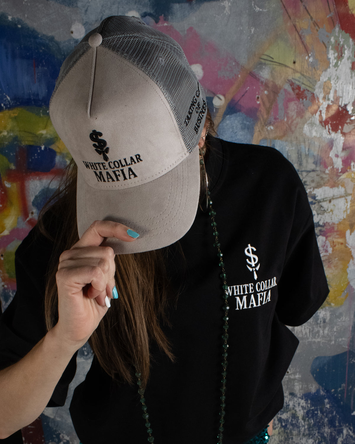 Suede Trucker Cap - Grey
