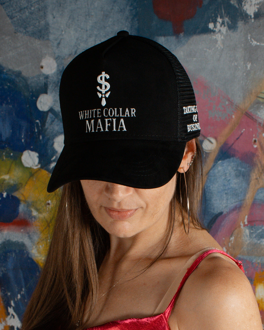 Suede Trucker Cap - Black