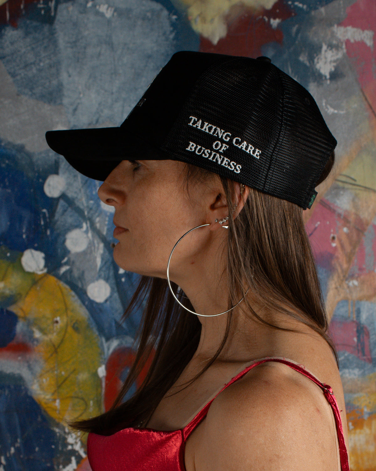 Suede Trucker Cap - Black